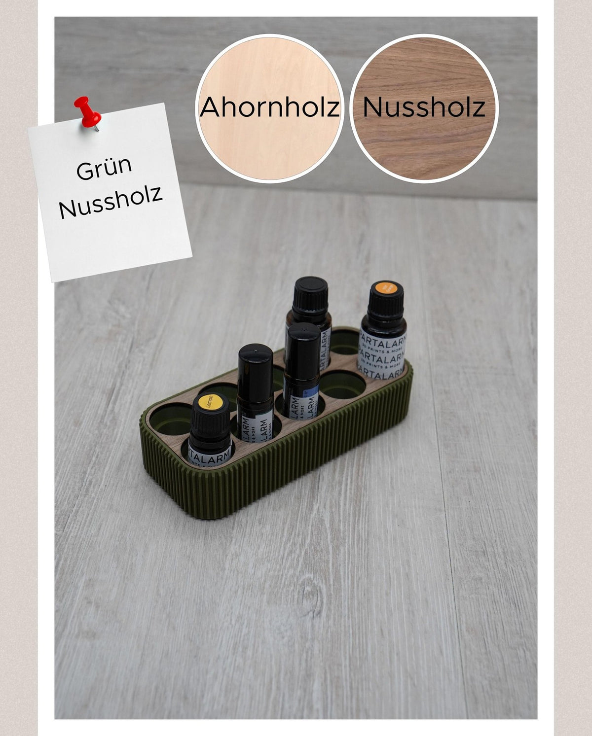 Minimalistische Kombihalterung für ätherische Öle | Halterung für 10x 5ml, 10ml