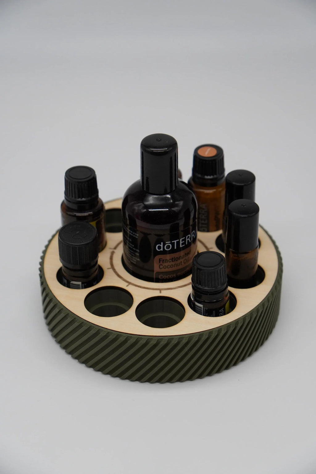 Runder Öleständer für ätherische Öle Kombinationshalter 5ml, 10ml & 15ml + 115ml