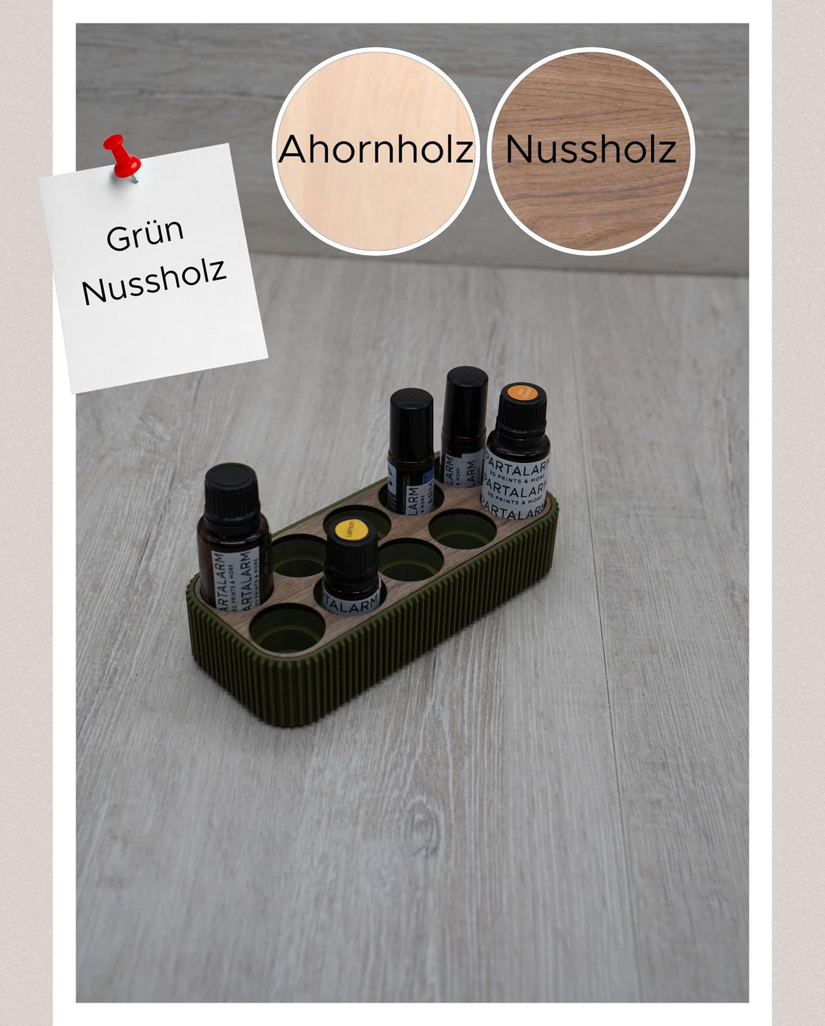 Minimalistische Kombihalterung für ätherische Öle | Halterung für 10x 5ml, 10ml