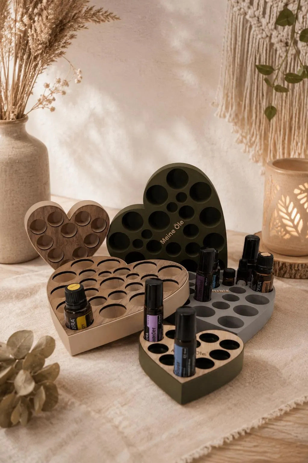 Herz Öleständer für ätherische Öle Halter für 10ml, 15ml & 2ml Flaschen doterra