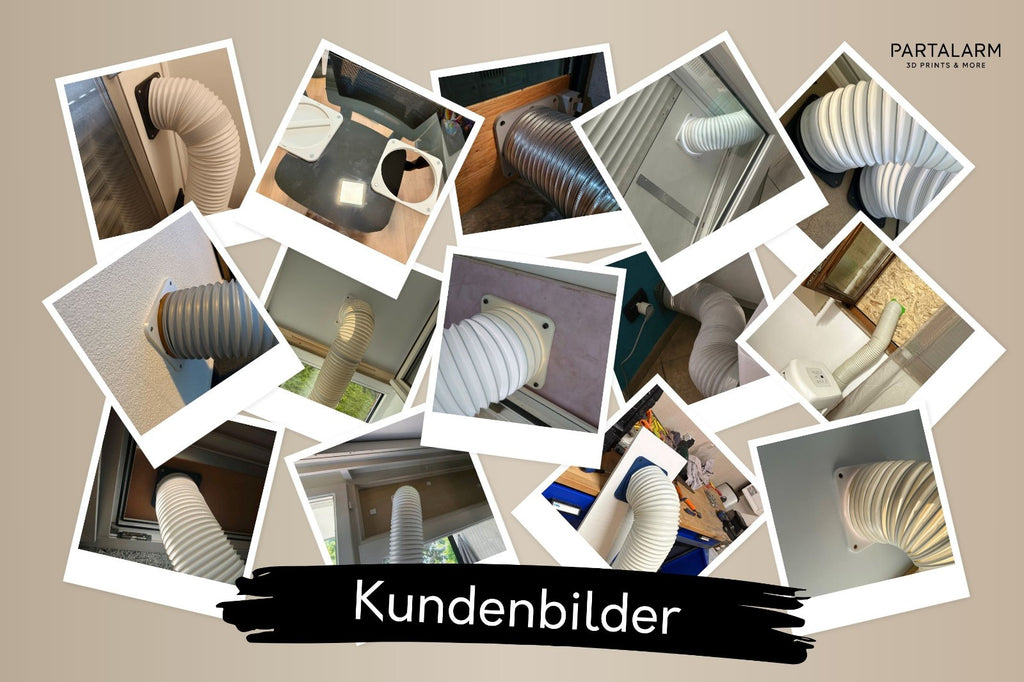 Drehverschluss Adapter für mobile Klimaanlage Abluft Schlauch Anschluss 150mm