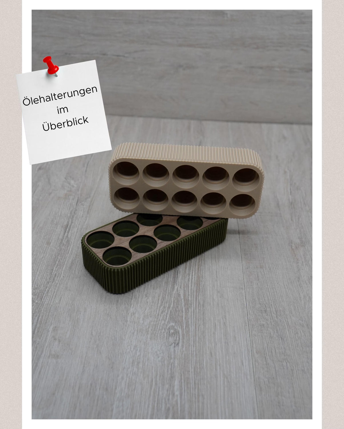 Minimalistische Kombihalterung für ätherische Öle | Halterung für 10x 5ml, 10ml