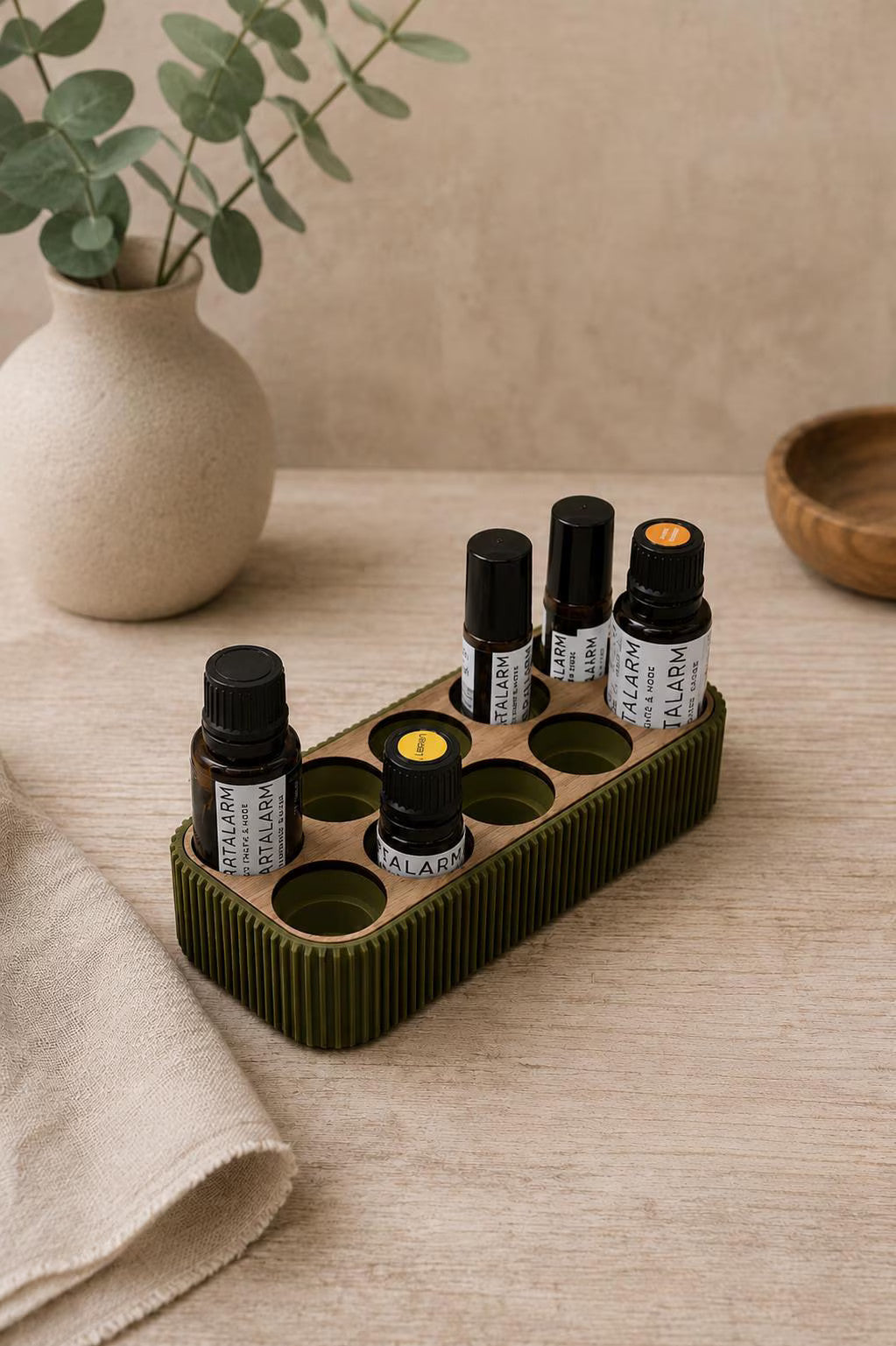 Minimalistische Kombihalterung für ätherische Öle | Halterung für 10x 5ml, 10ml